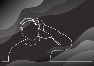 hayal kırıklığına uğramış insanın sürekli çizgi çizme