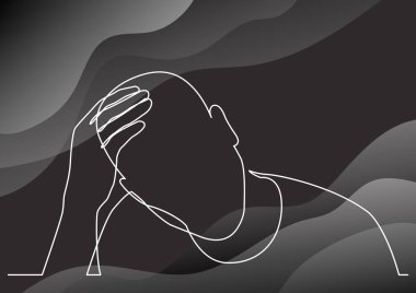 sürekli çizgi ihtiyacı olan adam çizimi