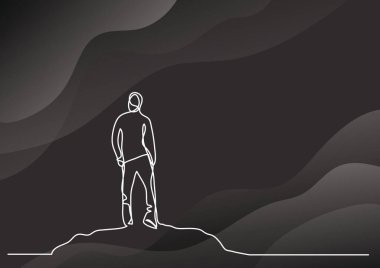 adamın dağda sürekli çizgi çizme