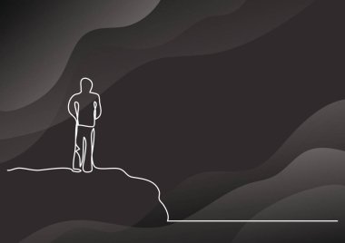 Uçurumdaki insanın sürekli çizgi çizme