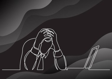 ofis çalışanı depresyon, sürekli çizgi çizme