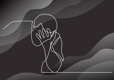 çaresizlik içinde insanın sürekli çizgi çizme