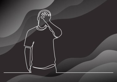 sürekli çizgi çizme duran adam üzgün