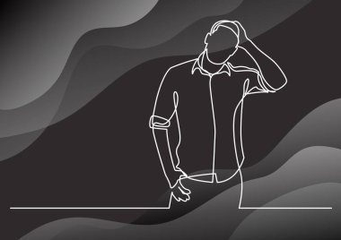 tişörtlü sinirli adam ayakta sürekli çizgi çizme