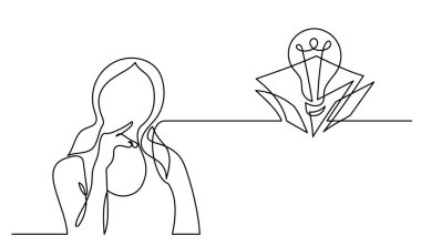 Çözüm bulmakta zorlanan bir kadın çizimi