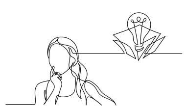 Çözüm bulmakta zorlanan bir kadın çizimi