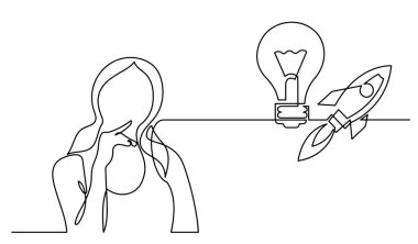 Çözüm bulmakta zorlanan bir kadın çizimi