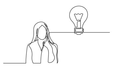 Çözüm bulmakta zorlanan bir kadın çizimi