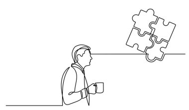 Çözüm bulmakta zorlanan insanların bir çizgi çizimi