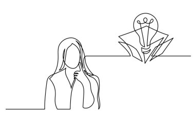 Çözüm bulmakta zorlanan bir kadın çizimi