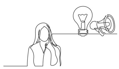 Çözüm bulmakta zorlanan bir kadın çizimi