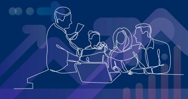 takım üyeleri iş başarı için tezahürat el sıkışma - tek çizgi çizim