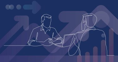 iş arkadaşları toplantı - bir çizgi çizme