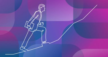 tırmanma dik vurgunun işadamı sürekli çizgi çizme