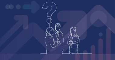 iş adamları bir soru hakkında konuşurken sürekli çizgi çizme