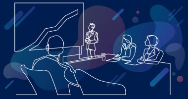 iş sunum - takım büyüyen grafik izlerken sürekli çizgi çizme