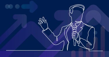 sürekli çizim için sunum iş - iş antrenör mikrofon ile konuşmak