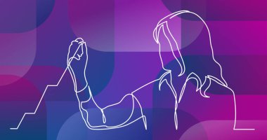 sunum iş - iş kadını artan grafik çizim sürekli çizgi çizme