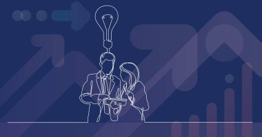 cowokers fikir tartışırken, sürekli çizgi çizme