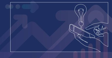 sürekli çizim için el Smartphone cep telefonu ile bazı fikir bulundu