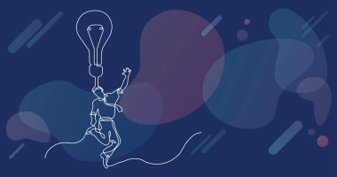 parlak bir fikir ile mutlu işadamı sürekli çizgi çizme