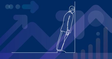 sürekli çizim için iş durumu - adam çıkmaz iş içinde sıkışmış