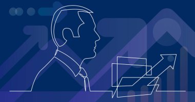 işadamı düşünme borsa büyüme - sürekli çizgi çizme