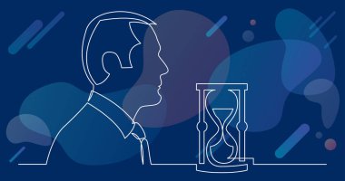 zamanlama hakkında - sürekli çizgi çizme düşünme işadamı