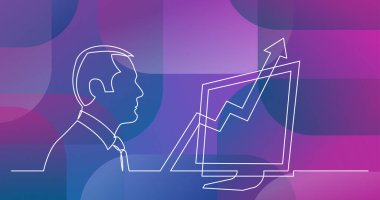 iş verimliliği - sürekli çizgi çizme hakkında düşünme işadamı