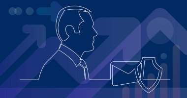 kişisel e-posta güvenliği hakkında - sürekli çizgi çizme düşünme işadamı