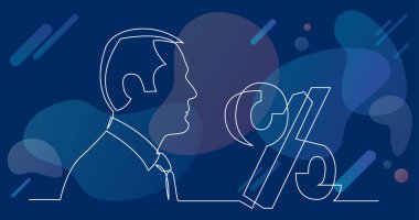 faiz oranı - sürekli çizgi çizme hakkında düşünme işadamı