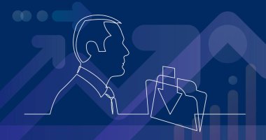 gelen iletileri hakkında - sürekli çizgi çizme düşünme işadamı