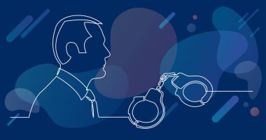 iş adamı suç suç hapis vade - sürekli çizgi çizme hakkında düşünme