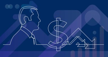 Borsa - sürekli çizgi çizme daraltma hakkında düşünme işadamı