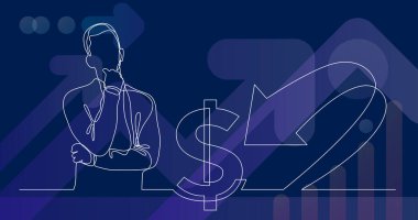 kişisel gelir - sürekli çizgi çizme hakkında düşünme adam