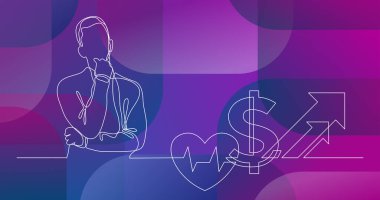 adam hızla artan - sağlık maliyet hakkında sürekli çizgi çizme düşünme