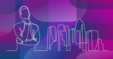 büyük şehre - sürekli çizgi çizme taşınmayı düşünüyorum adam