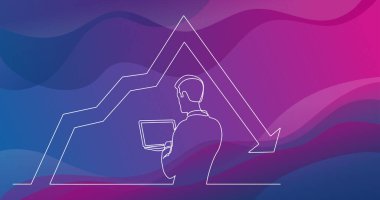 dizüstü bilgisayar grafik azalan ile izlerken insanın sürekli çizgi çizme