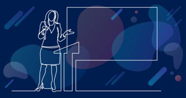 sunum iş - iş coach podyum ve perde duran sürekli çizgi çizme