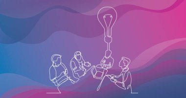 takım tartışma yeni fikir sürekli çizgi çizme