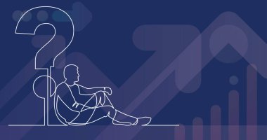 oturan adamın bazı soru ile sürekli çizgi çizme