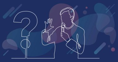 bir soru hakkında konuşma sunucusu sürekli çizgi çizme