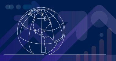 dünya gezegeni dünya sürekli çizgi çizim