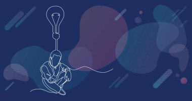 fikir hakkında düşünme oturan adamın sürekli çizgi çizme