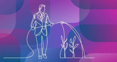 iş kişinin - sulama tesisleri finansal büyüme sürekli çizgi çizme