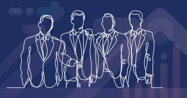 iş adamları takımının sürekli çizgi çizme