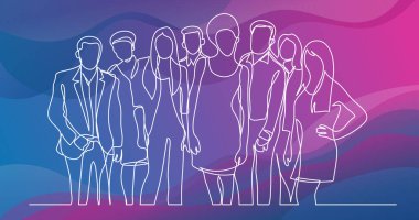 Sürekli çizgi çizen, iş yapan takım yürüyüşü yapan 2.