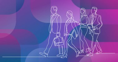 sürekli iş ekip birlikte çalışma tartışırken yürüme çizim için