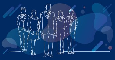 beş daimi iş profesyonellerin sürekli çizgi çizme