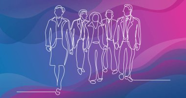 sürekli iş ekip birlikte çalışma tartışırken yürüme çizim için